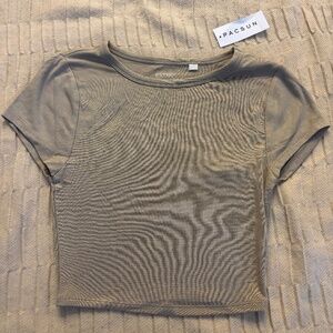 Pacsun tan cropped top